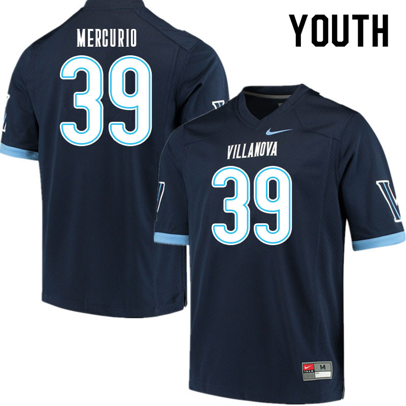 Youth #39 Matthew Mercurio Villanova Wildcats College Football Jerseys Sale-Navy - Click Image to Close